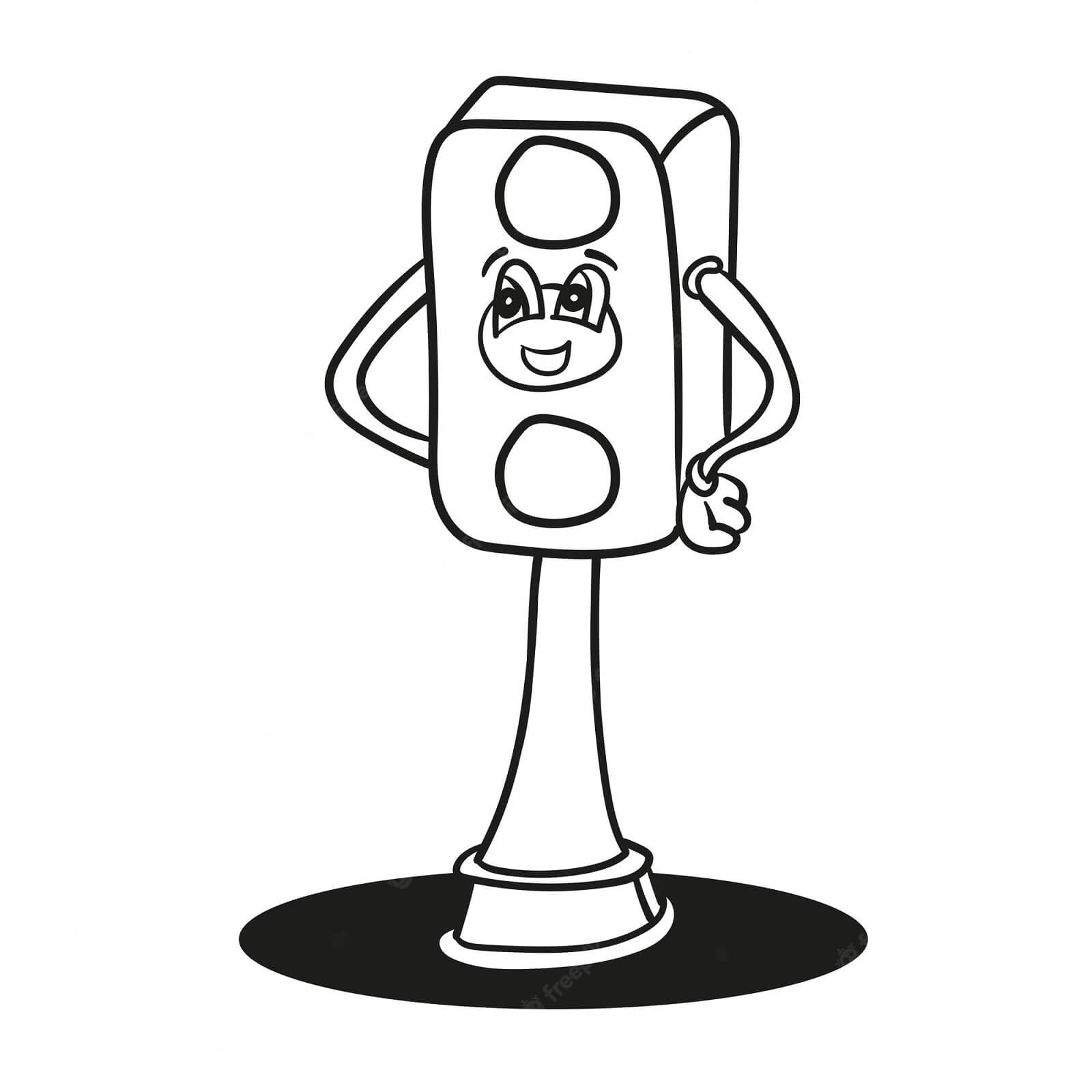 Dibujo Semaforo Y Senal De Pare Para Imprimir Y Colorear